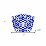 7" X 7" Blue And White Gerbera Peel And Stick Removable Tiles - Homeroots