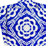 7" X 7" Blue And White Gerbera Peel And Stick Removable Tiles - Homeroots