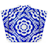 7" X 7" Blue And White Gerbera Peel And Stick Removable Tiles - Homeroots