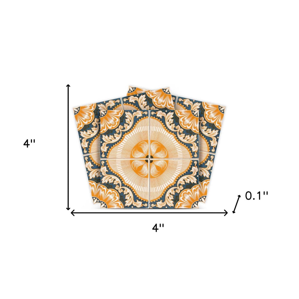 4" X 4" Golden Deco Peel And Stick Removable Tiles - Homeroots