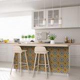 6" X 6" Yellow Blue Provence Peel and Stick Removable Tiles - Homeroots - Flyclothing LLC