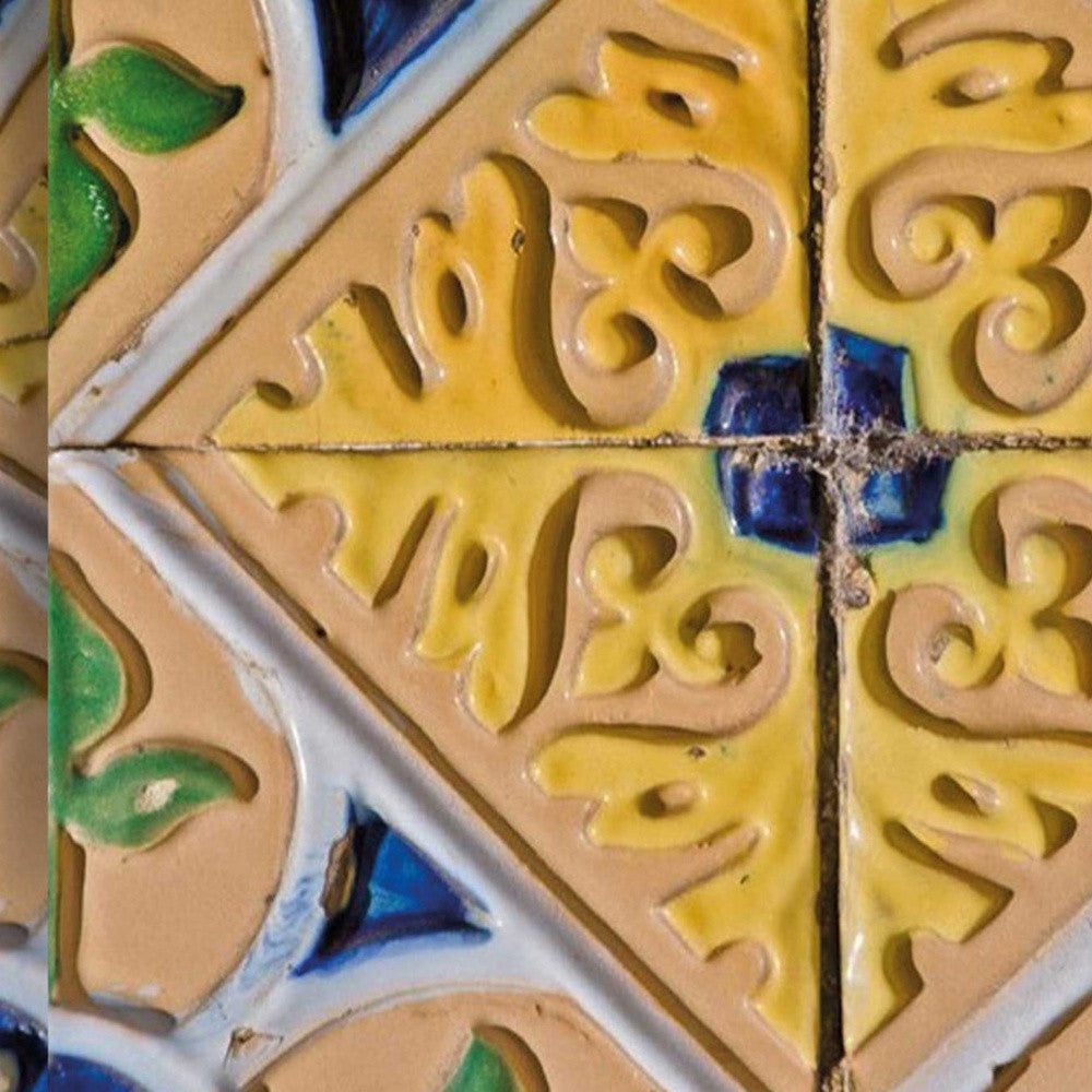 6" X 6" Yellow Blue Provence Peel and Stick Removable Tiles - Homeroots - Flyclothing LLC