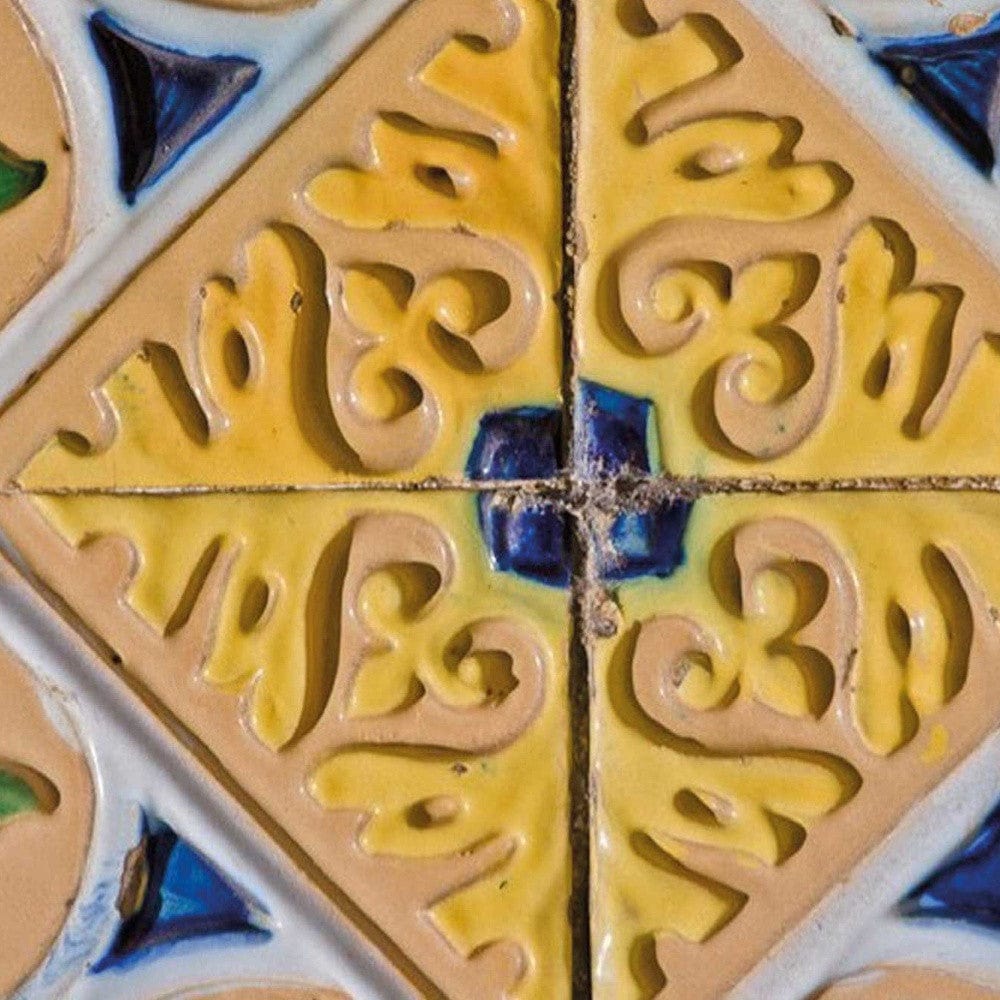 7" X 7" Yellow Blue Provence Peel and Stick Removable Tiles - Homeroots - Flyclothing LLC