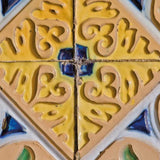 8" X 8" Yellow Blue Provence Peel and Stick Removable Tiles - Homeroots - Flyclothing LLC