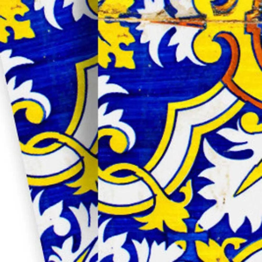 4" X 4" Blue and Yellow Links Peel And Stick Tiles - Homeroots - Flyclothing LLC