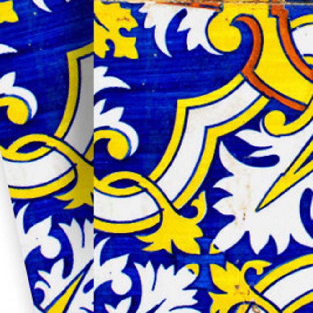 5" X 5" Blue and Yellow Links Peel And Stick Tiles - Homeroots - Flyclothing LLC