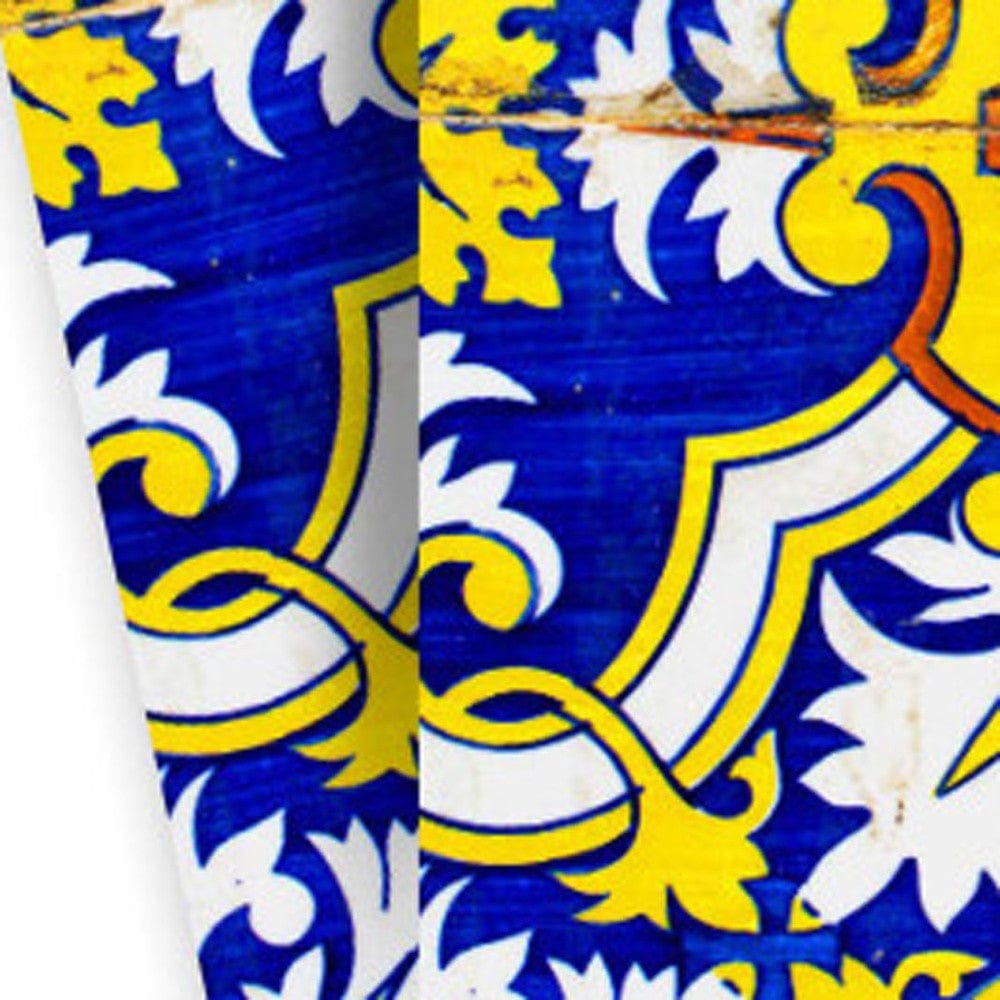 7" X 7" Blue and Yellow Links Peel And Stick Tiles - Homeroots - Flyclothing LLC