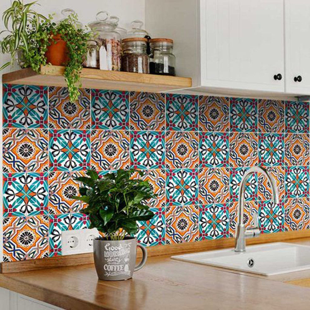 5" X 5" Terra Agra Peel And Stick Removable Tiles - Homeroots