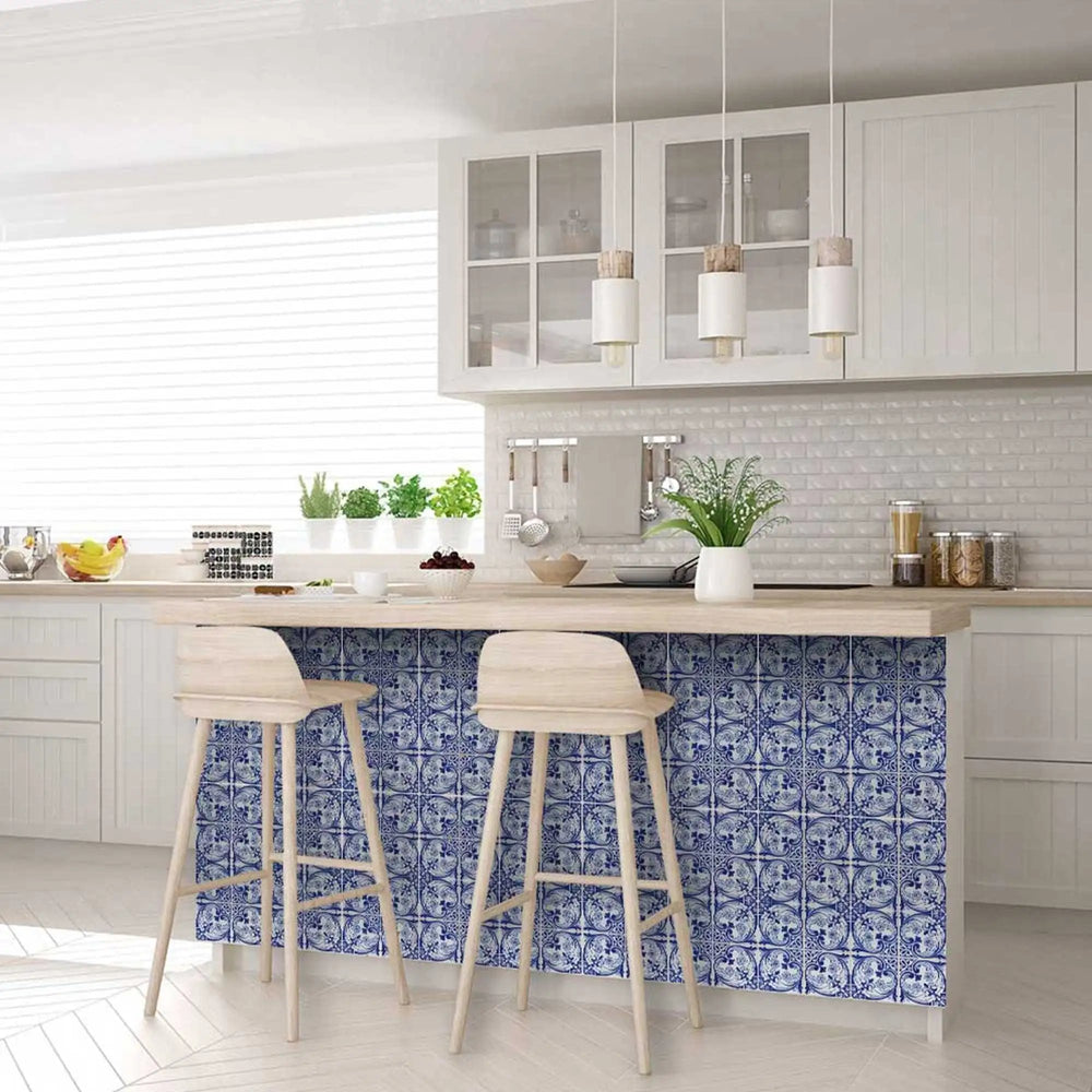 6" X 6" Blue Cloud Peel And Stick Removable Tiles - Homeroots