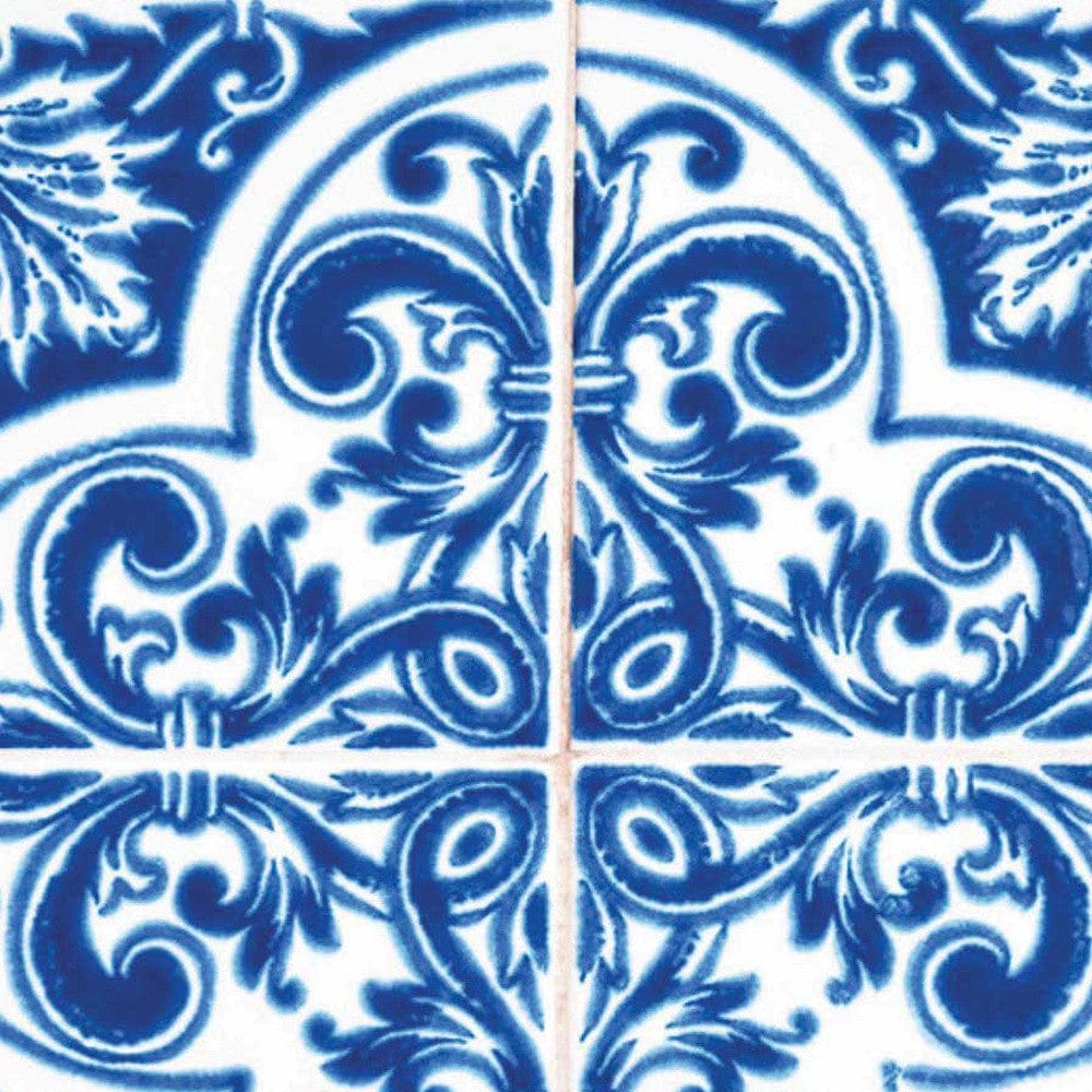 4" X 4" Blue and White Cross Peel And Stick Tiles - Homeroots - Flyclothing LLC