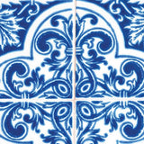 4" X 4" Blue and White Cross Peel And Stick Tiles - Homeroots - Flyclothing LLC