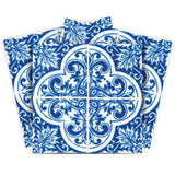 7" X 7" Blue and White Cross Peel And Stick Tiles - Homeroots - Flyclothing LLC