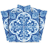 8" X 8" Blue and White Cross Peel And Stick Tiles - Homeroots - Flyclothing LLC