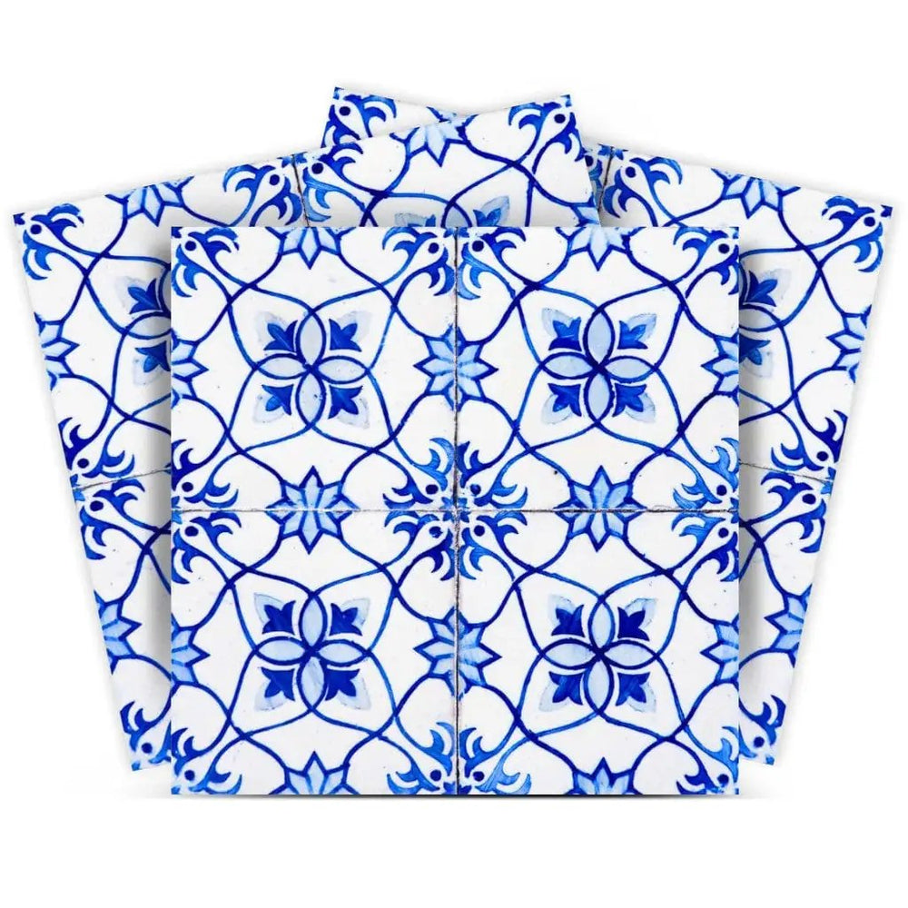 4" X 4" Blue Micro Peel And Stick Removable Tiles - Homeroots