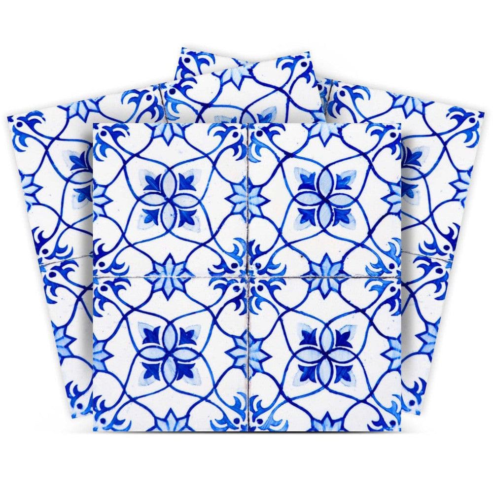 5" X 5" Blue Micro Peel And Stick Removable Tiles - Homeroots