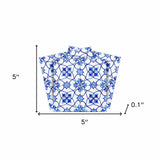 5" X 5" Blue Micro Peel And Stick Removable Tiles - Homeroots