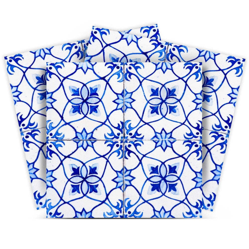 5" X 5" Blue Micro Peel And Stick Removable Tiles - Homeroots