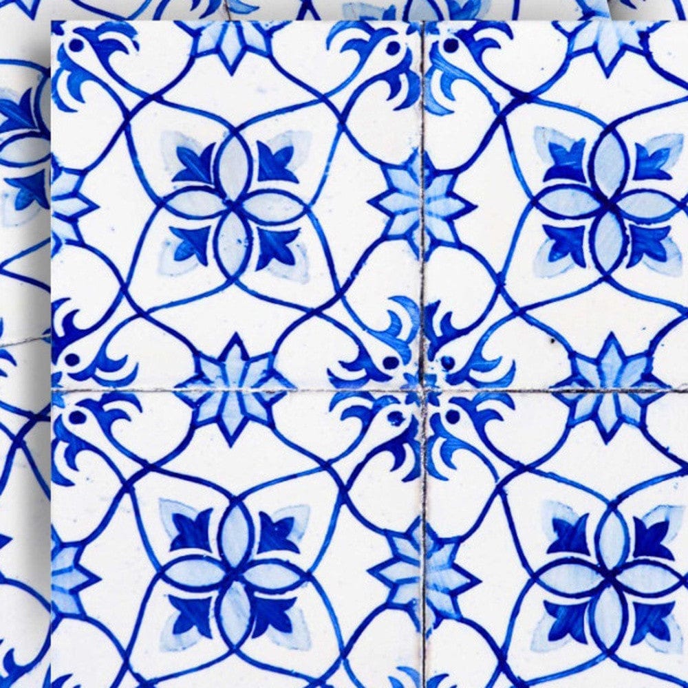 6" X 6" Blue Micro Peel And Stick Removable Tiles - Homeroots