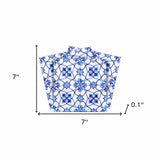 7" X 7" Blue Micro Peel And Stick Removable Tiles - Homeroots