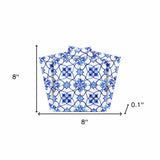 8" X 8" Blue Micro Peel And Stick Removable Tiles - Homeroots