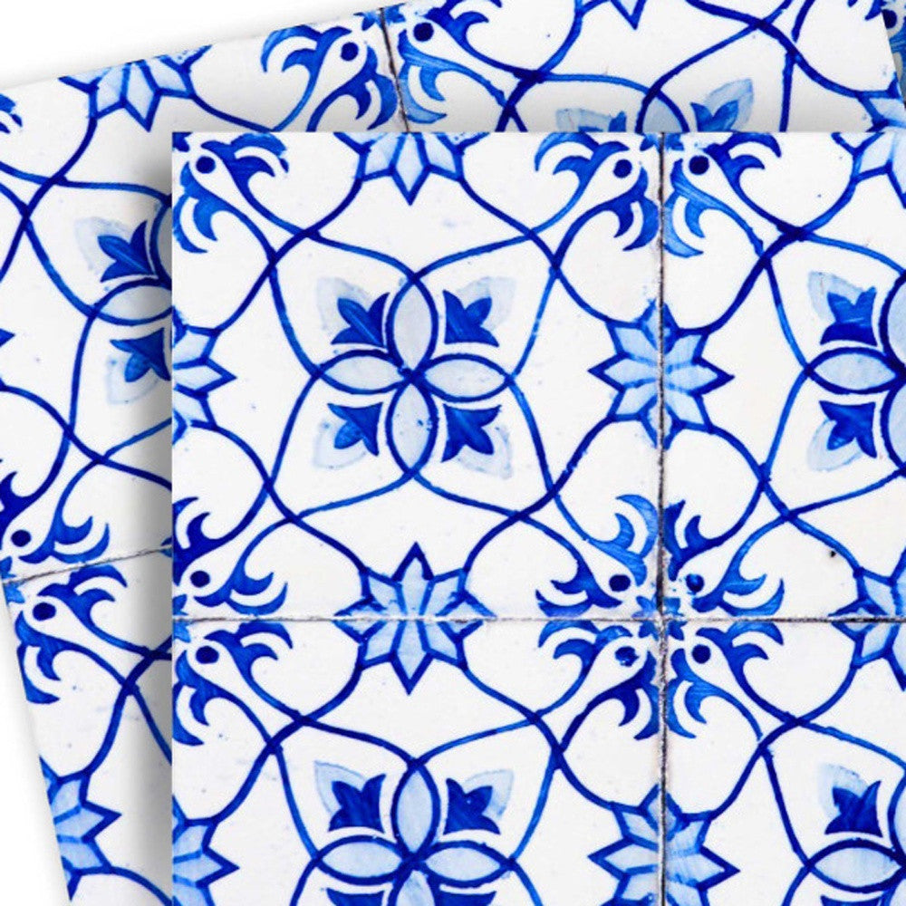 8" X 8" Blue Micro Peel And Stick Removable Tiles