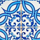 4" X 4" Blue and White Medi Peel And Stick Tiles - Homeroots - Flyclothing LLC