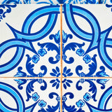 5" X 5" Blue and White Medi Peel And Stick Tiles - Homeroots - Flyclothing LLC