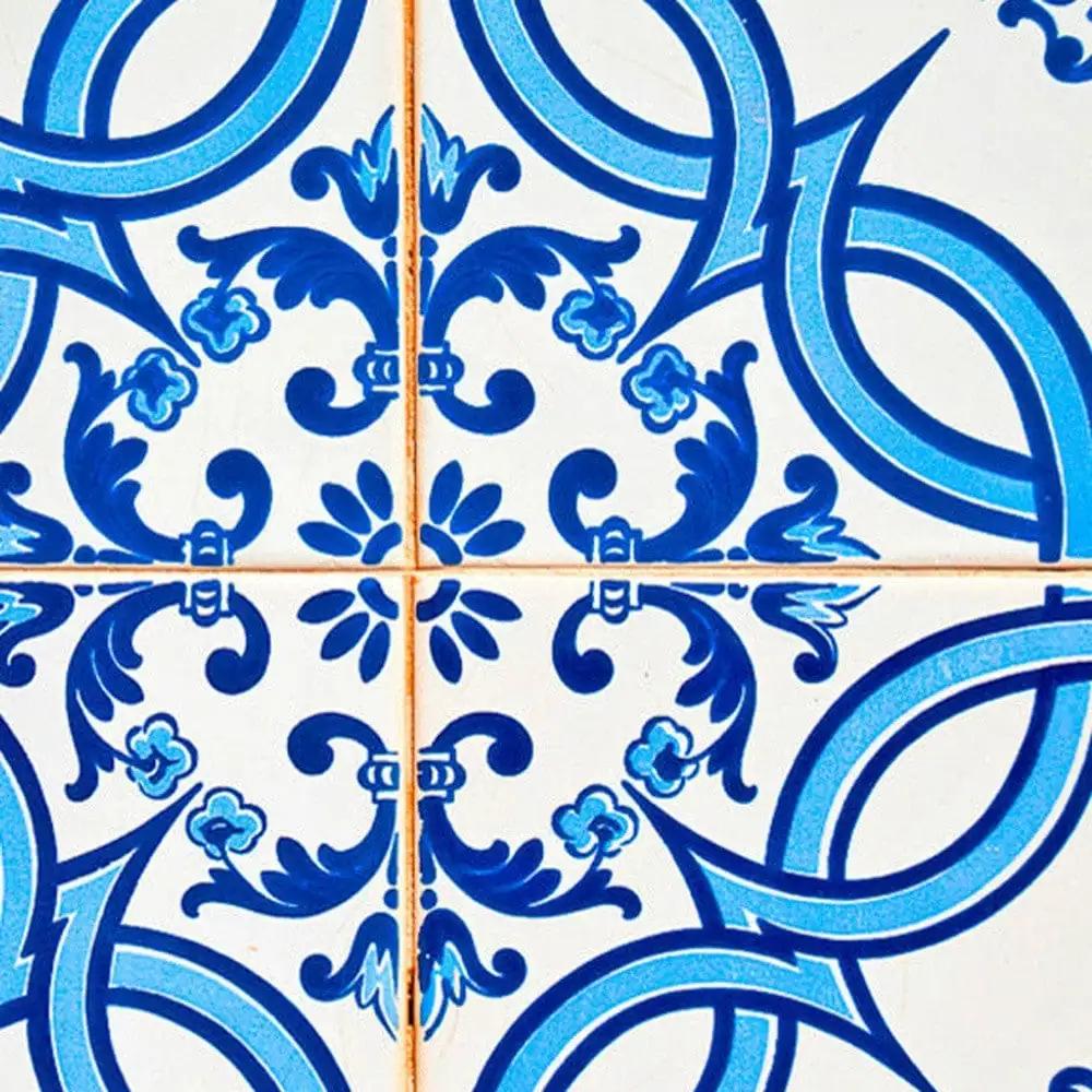 6" X 6" Blue and White Medi Peel And Stick Tiles - Homeroots - Flyclothing LLC