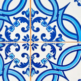 6" X 6" Blue and White Medi Peel And Stick Tiles - Homeroots - Flyclothing LLC