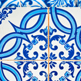 7" X 7" Blue and White Medi Peel And Stick Tiles - Homeroots - Flyclothing LLC