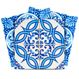 8" X 8" Blue and White Medi Peel And Stick Tiles - Homeroots - Flyclothing LLC