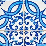 8" X 8" Blue and White Medi Peel And Stick Tiles - Homeroots - Flyclothing LLC