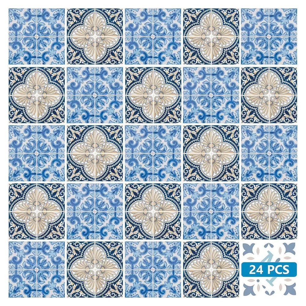 7" X 7" Blue Taupe Tobi Peel And Stick Tiles - Homeroots - Flyclothing LLC