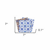 7" X 7" Blue and Muted Taupe Peel And Stick Tiles - Homeroots - Flyclothing LLC