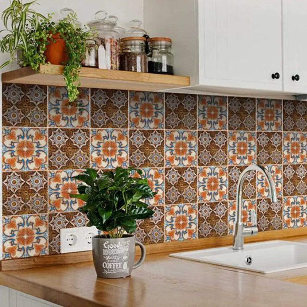 4" X 4" Bella Terra Peel And Stick Removable Tiles - Homeroots