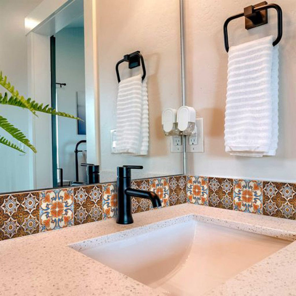 5" X 5" Bella Terra Peel And Stick Removable Tiles - Homeroots