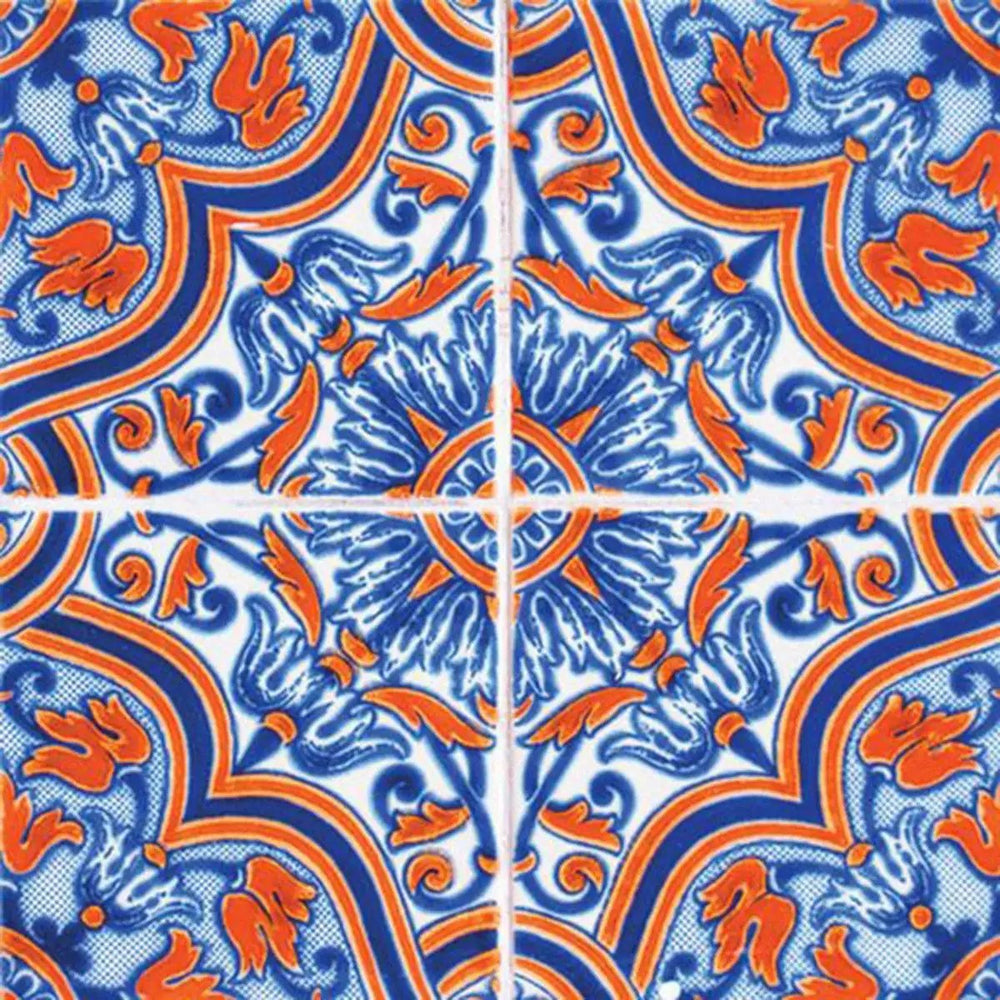 4" X 4" Prima Blue Peel And Stick Removable Tiles - Homeroots