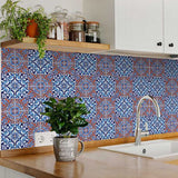 8" X 8" Prima Blue Peel And Stick Removable Tiles - Homeroots