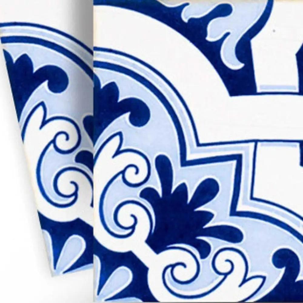 6" X 6" Blue Mia Gia Peel And Stick Removable Tiles - Homeroots