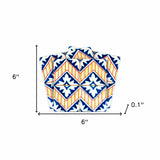 6" X 6" Blue Yellow Zig Peel and Stick Tiles - Homeroots - Flyclothing LLC