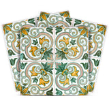 4" X 4" Green Yellow Melo Peel And Stick Tiles - Homeroots - Flyclothing LLC