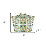 8" X 8" Green Yellow Melo Peel and Stick Tiles - Homeroots - Flyclothing LLC
