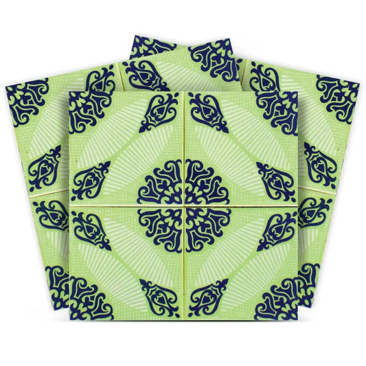 4" X 4" Aegean Orb Removable Peel And Stick Tiles - Homeroots