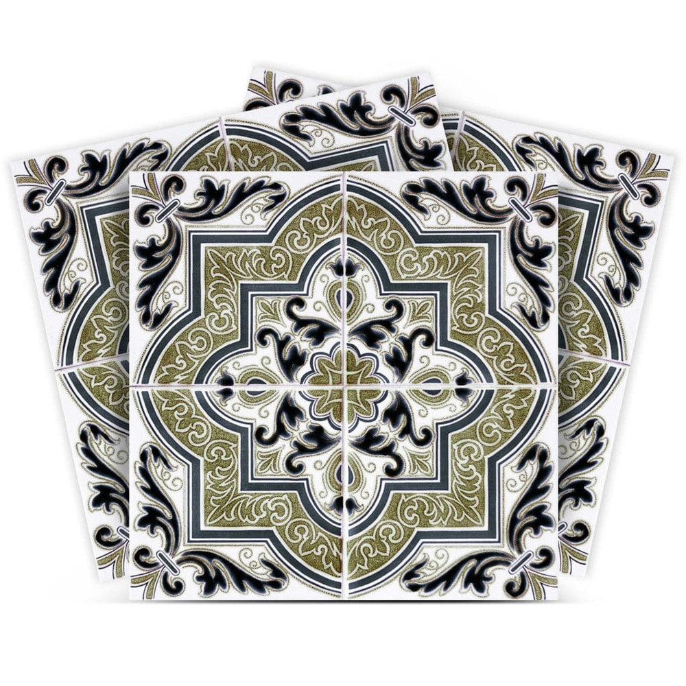 4" X 4" Vintage Aegean Removable Peel And Stick Tiles - Homeroots - Flyclothing LLC