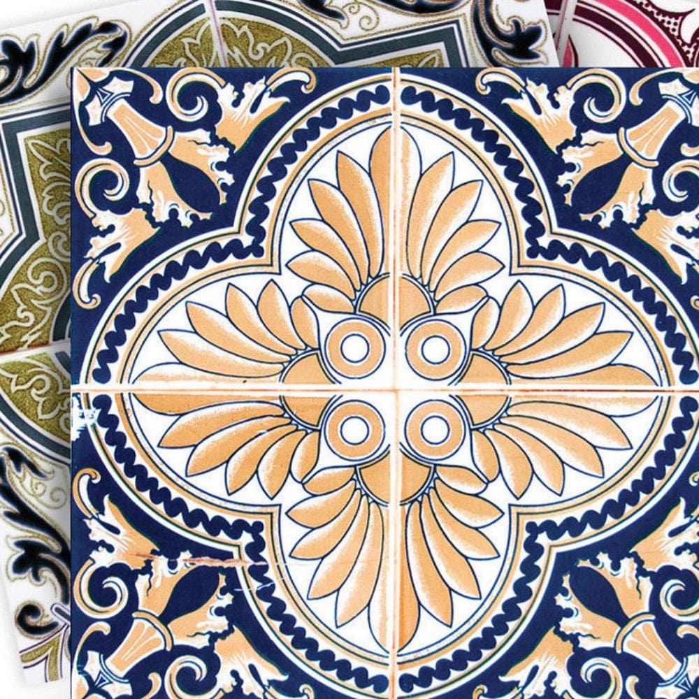 5" X 5" Vintage Multi Removable Peel and Stick Tiles - Homeroots - Flyclothing LLC