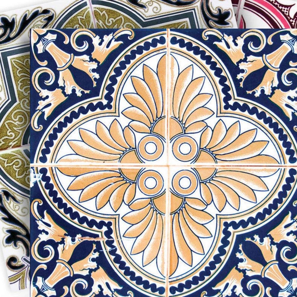 7" X 7" Vintage Multi Removable Peel and Stick Tiles - Homeroots - Flyclothing LLC