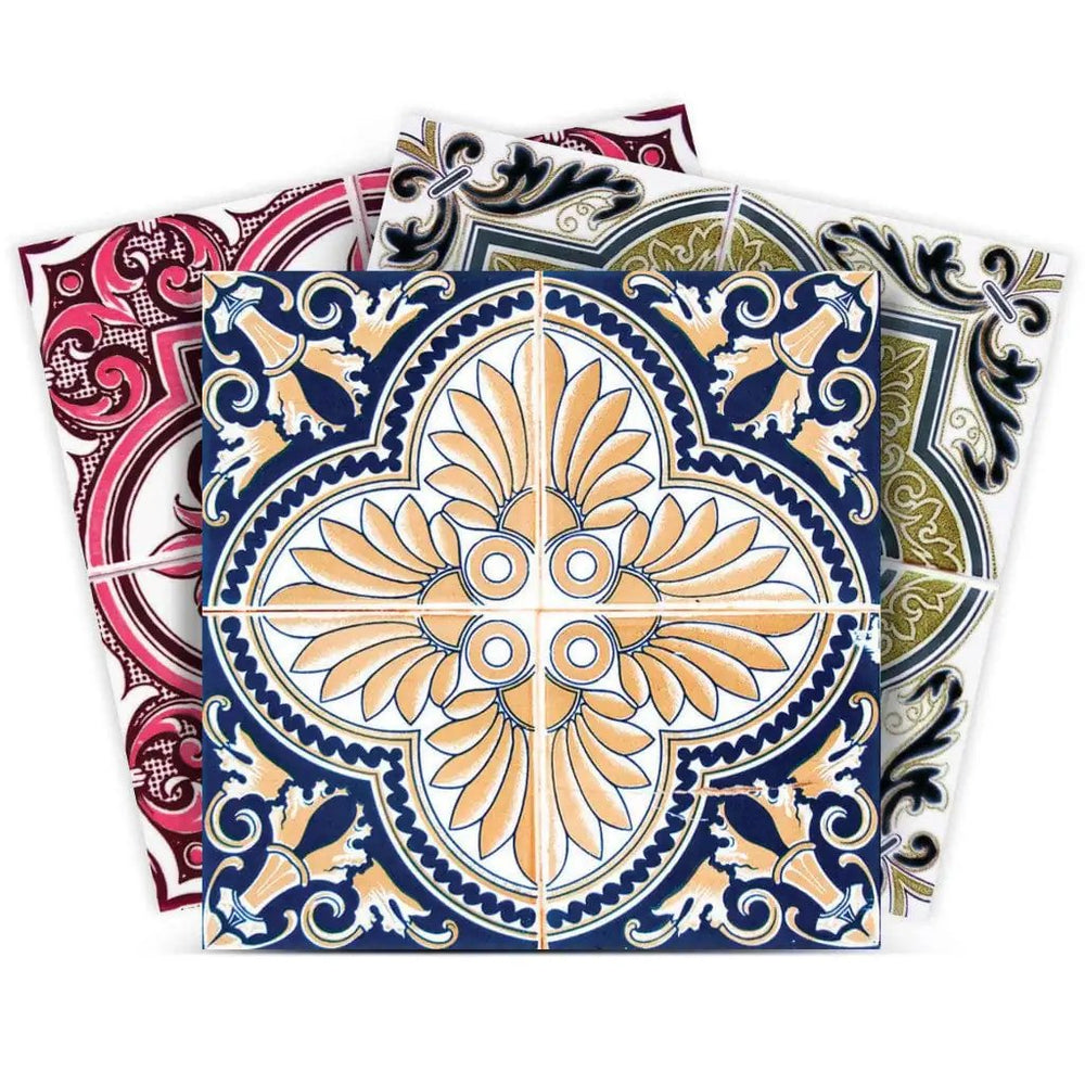 8" X 8" Vintage Multi Removable Peel and Stick Tiles - Homeroots - Flyclothing LLC