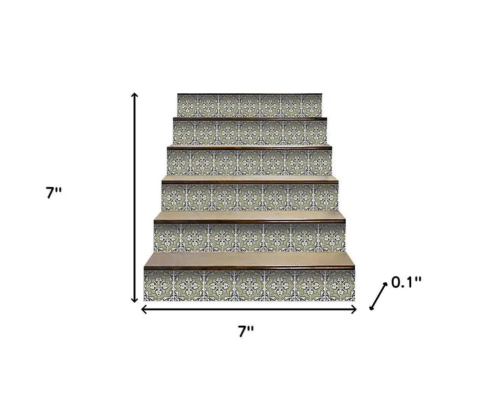 7" X 7" Vintage Aegean Removable Peel and Stick Tiles - Homeroots - Flyclothing LLC