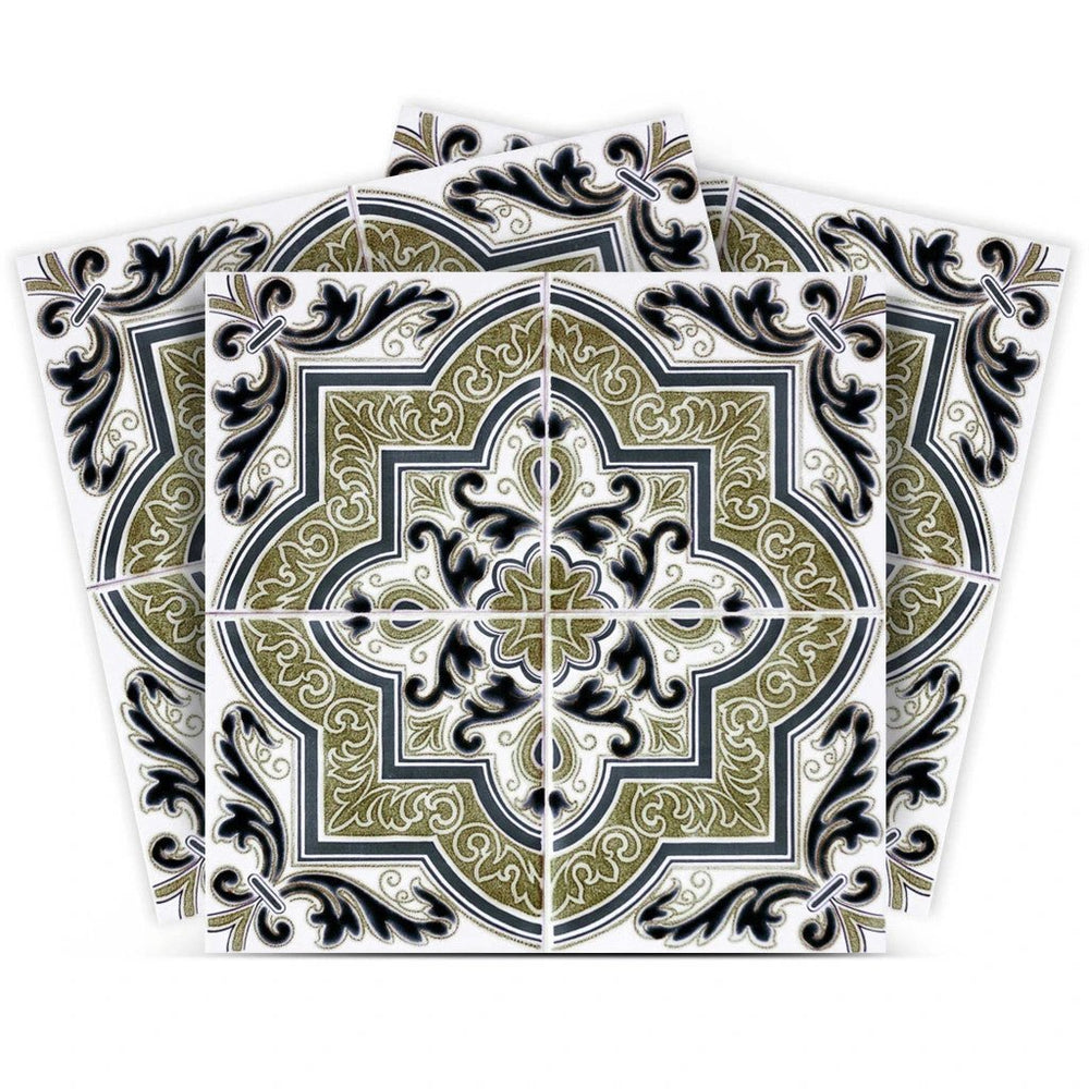 7" X 7" Vintage Aegean Removable Peel and Stick Tiles - Homeroots - Flyclothing LLC
