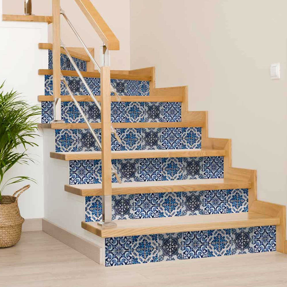 6" X 6" Blue Multi Mosaic Peel and Stick Tiles - Homeroots - Flyclothing LLC